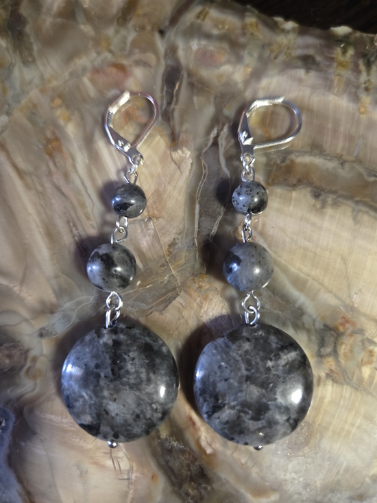 Artisan Jewelry - Artisan Larvikite Earrings